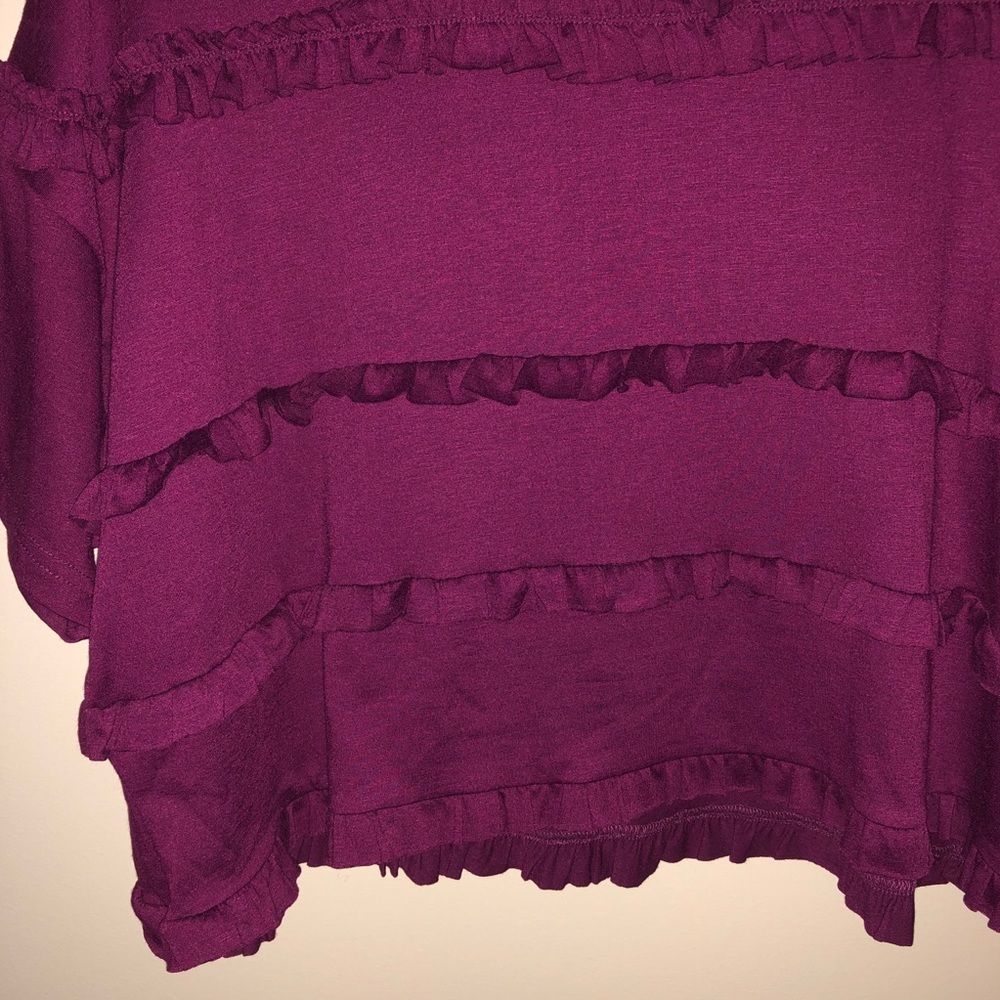 Maroon Ruffle Top - Picture 5 of 5